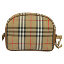 Burberrys Nova Check Shoulder Bag Canvas Leather Beige Gold Auth ep7522-2