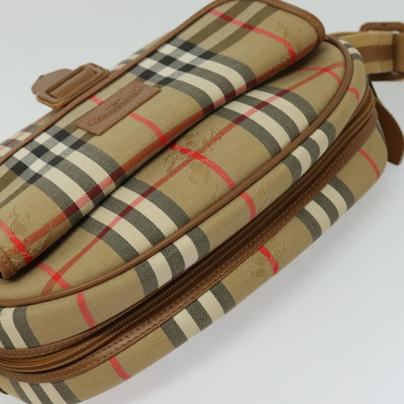 Burberrys Nova Check Shoulder Bag Canvas Leather Beige Gold Auth ep7522