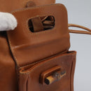 GUCCI Bamboo Backpack Leather Brown Gold 003 2058 0030 Auth ep7524-21