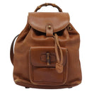 GUCCI Bamboo Backpack Leather Brown Gold 003 2058 0030 Auth ep7524-13