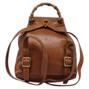 GUCCI Bamboo Backpack Leather Brown Gold 003 2058 0030 Auth ep7524-2