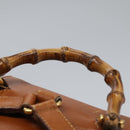 GUCCI Bamboo Backpack Leather Brown Gold 003 2058 0030 Auth ep7524-14