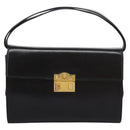 GUCCI Hand Bag Leather Black Gold Auth ep7529-13