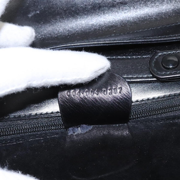 GUCCI Hand Bag Leather Black Gold Auth ep7529