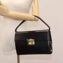 GUCCI Hand Bag Leather Black Gold Auth ep7529-23