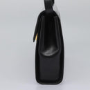 GUCCI Hand Bag Leather Black Gold Auth ep7529-3