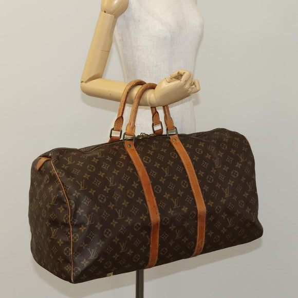 LOUIS VUITTON Monogram Keepall 55 Boston Bag M41424 LV Auth ep7541
