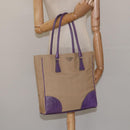 PRADA Tote Bag Canvas Beige Auth ep7542-22