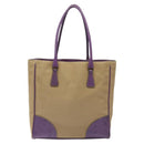 PRADA Tote Bag Canvas Beige Auth ep7542-2