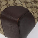 GUCCI GG Canvas Shoulder Bag Beige Silver 110054 Auth ep7544-10