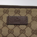 GUCCI GG Canvas Shoulder Bag Beige Silver 110054 Auth ep7544-14