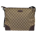 GUCCI GG Canvas Shoulder Bag Beige Silver 110054 Auth ep7544-2