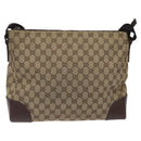 GUCCI GG Canvas Shoulder Bag Beige Silver 110054 Auth ep7544-3
