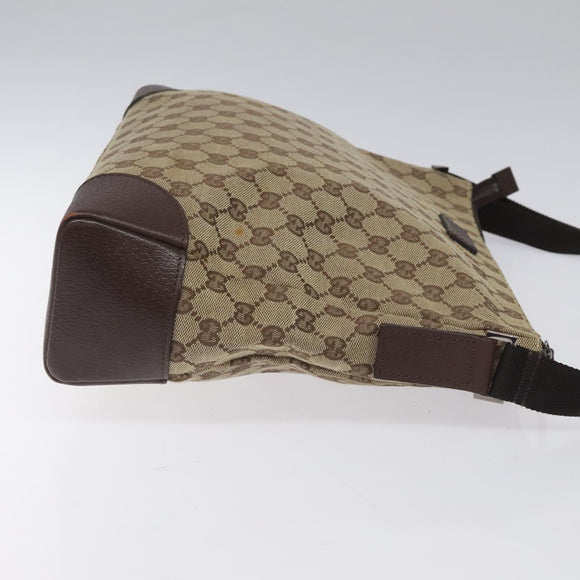 GUCCI GG Canvas Shoulder Bag Beige Silver 110054 Auth ep7544
