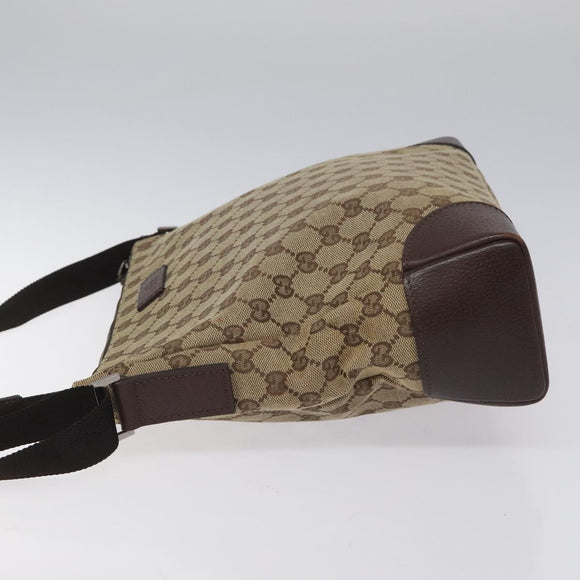 GUCCI GG Canvas Shoulder Bag Beige Silver 110054 Auth ep7544