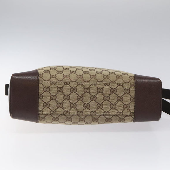 GUCCI GG Canvas Shoulder Bag Beige Silver 110054 Auth ep7544