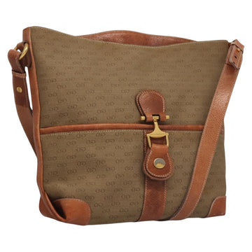 GUCCI Micro GG Supreme Shoulder Bag PVC Leather Beige Brown gold Auth ep7547