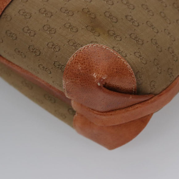 GUCCI Micro GG Supreme Shoulder Bag PVC Leather Beige Brown gold Auth ep7547