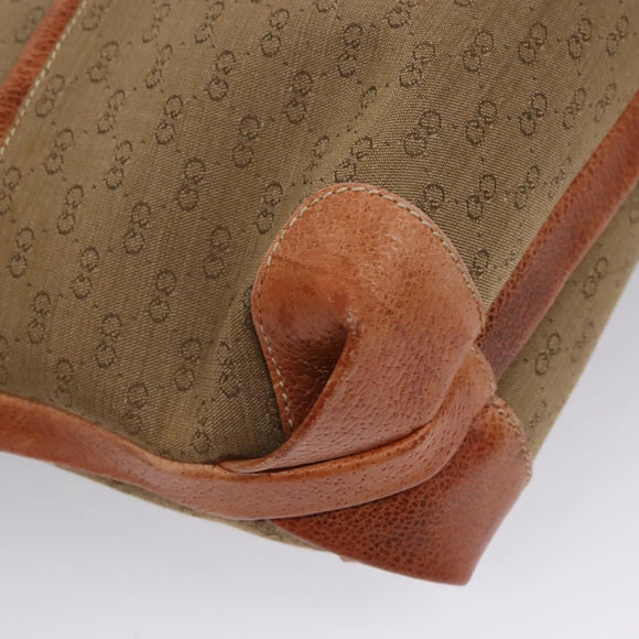 GUCCI Micro GG Supreme Shoulder Bag PVC Leather Beige Brown gold Auth ep7547