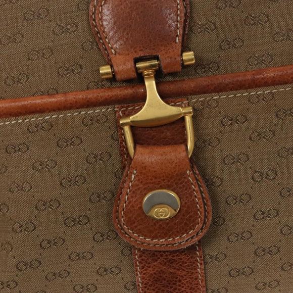 GUCCI Micro GG Supreme Shoulder Bag PVC Leather Beige Brown gold Auth ep7547