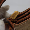 GUCCI Micro GG Supreme Shoulder Bag PVC Leather Beige Brown gold Auth ep7547-9