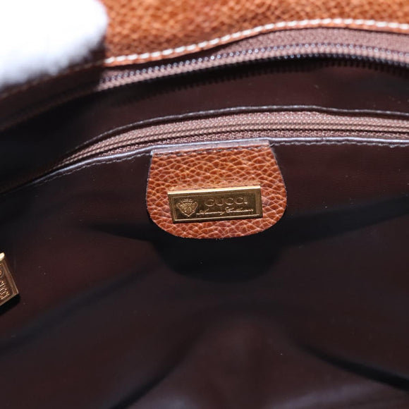 GUCCI Micro GG Supreme Shoulder Bag PVC Leather Beige Brown gold Auth ep7547