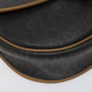 Christian Dior Honeycomb Canvas Chain Shoulder Bag PVC Black gold Auth ep7550-16