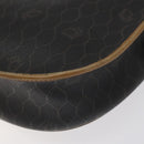 Christian Dior Honeycomb Canvas Chain Shoulder Bag PVC Black gold Auth ep7550-17