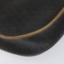 Christian Dior Honeycomb Canvas Chain Shoulder Bag PVC Black gold Auth ep7550-8
