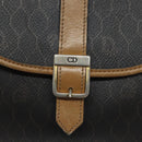 Christian Dior Honeycomb Canvas Chain Shoulder Bag PVC Black gold Auth ep7550-9