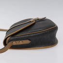 Christian Dior Honeycomb Canvas Chain Shoulder Bag PVC Black gold Auth ep7550-4