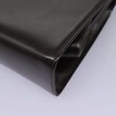 GUCCI Chain Shoulder Bag Leather Brown Gold Auth ep7560-13