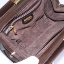 GUCCI Chain Shoulder Bag Leather Brown Gold Auth ep7560-18