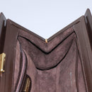 GUCCI Chain Shoulder Bag Leather Brown Gold Auth ep7560-19