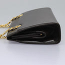 GUCCI Chain Shoulder Bag Leather Brown Gold Auth ep7560-4
