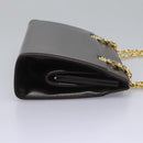 GUCCI Chain Shoulder Bag Leather Brown Gold Auth ep7560-5