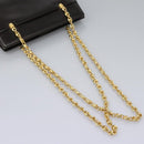 GUCCI Chain Shoulder Bag Leather Brown Gold Auth ep7560-7