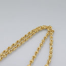 GUCCI Chain Shoulder Bag Leather Brown Gold Auth ep7560-8