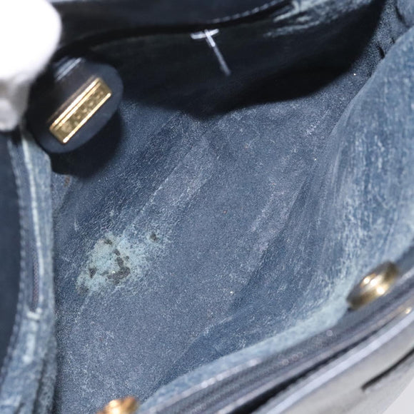 GUCCI Micro GG Supreme Shoulder Bag PVC Navy Gold Auth ep7561