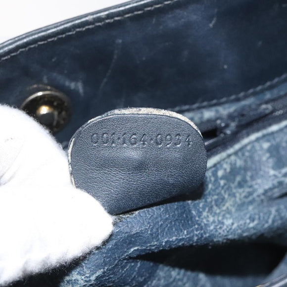 GUCCI Micro GG Supreme Shoulder Bag PVC Navy Gold Auth ep7561