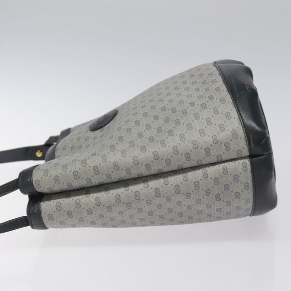 GUCCI Micro GG Supreme Shoulder Bag PVC Navy Gold Auth ep7561