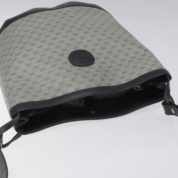 GUCCI Micro GG Supreme Shoulder Bag PVC Navy Gold Auth ep7561