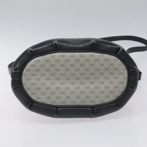 GUCCI Micro GG Supreme Shoulder Bag PVC Navy Gold Auth ep7561