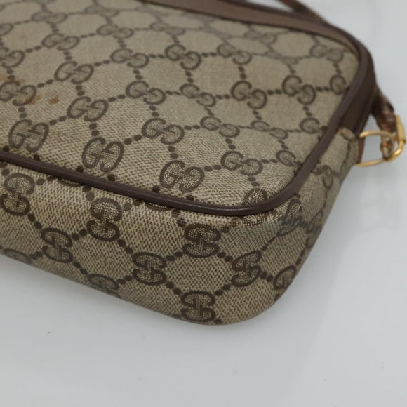 GUCCI GG Supreme Shoulder Bag PVC Beige Brown gold 97 02 068 Auth ep7562