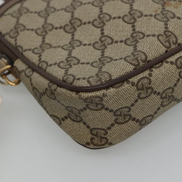 GUCCI GG Supreme Shoulder Bag PVC Beige Brown gold 97 02 068 Auth ep7562