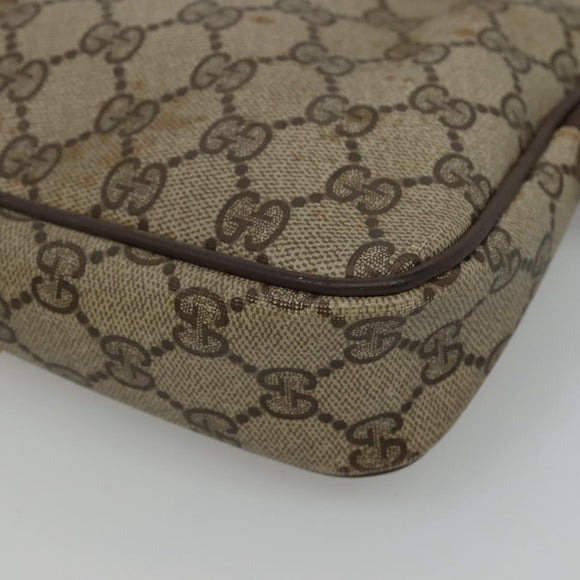 GUCCI GG Supreme Shoulder Bag PVC Beige Brown gold 97 02 068 Auth ep7562