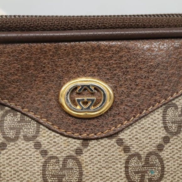 GUCCI GG Supreme Shoulder Bag PVC Beige Brown gold 97 02 068 Auth ep7562