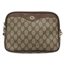 GUCCI GG Supreme Shoulder Bag PVC Beige Brown gold 97 02 068 Auth ep7562-13