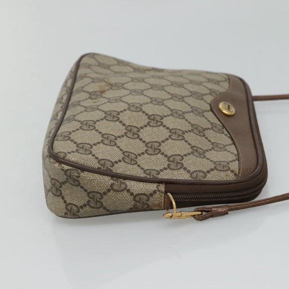 GUCCI GG Supreme Shoulder Bag PVC Beige Brown gold 97 02 068 Auth ep7562