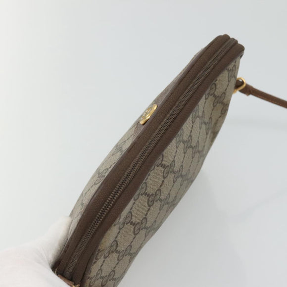 GUCCI GG Supreme Shoulder Bag PVC Beige Brown gold 97 02 068 Auth ep7562